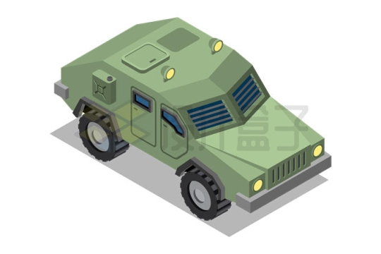 2.5D风格轮式装甲车军用悍马车8350050矢量图片免抠素材