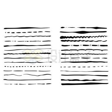 各种手绘涂鸦毛笔风格线条波浪线分割线2890588矢量图片免抠素材