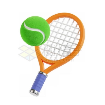 卡通网球拍和网球体育用品3D模型9226133PSD免抠图片素材