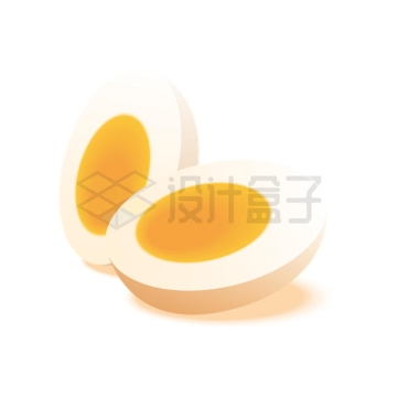 切成两半的咸鸭蛋水煮鸡蛋4435563矢量图片免抠素材