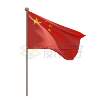 飘扬的五星红旗中国国旗国庆节装饰1040103PSD免抠图片素材