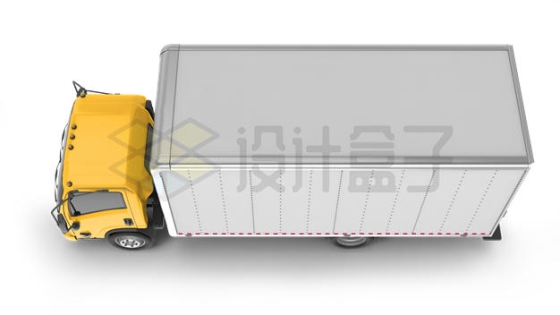 俯视视角的厢式货车集装箱卡车车身图案样机1221994PSD免抠图片素材