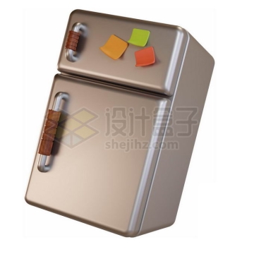 不锈钢卡通电冰箱厨房电器3D模型9669337PSD免抠图片素材