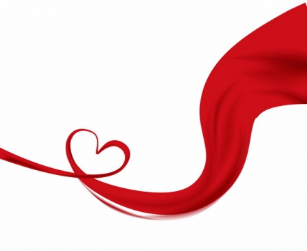 飘扬的红色绸缎面丝绸丝带组成心形图案312768png图片素材