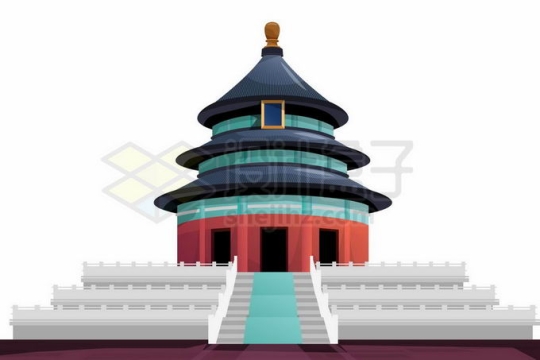 北京天坛古建筑插画7334462矢量图片免抠素材