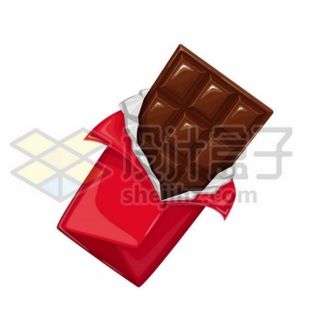 拆开红色包装纸的巧克力美味零食3262502矢量图片免抠素材