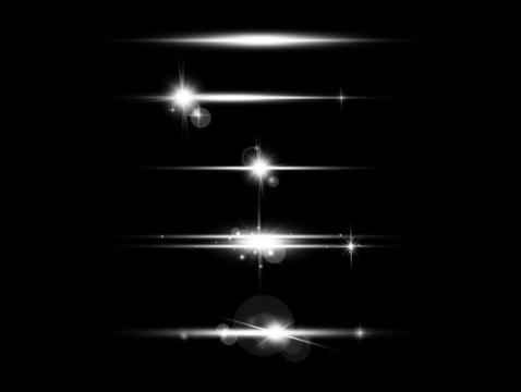 五款白色光芒光线星光效果1868081免抠图片素材