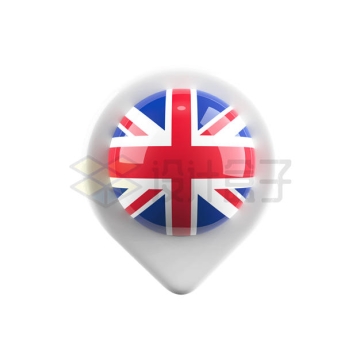 圆球英国国旗白色定位标志3D模型7739161PSD免抠图片素材