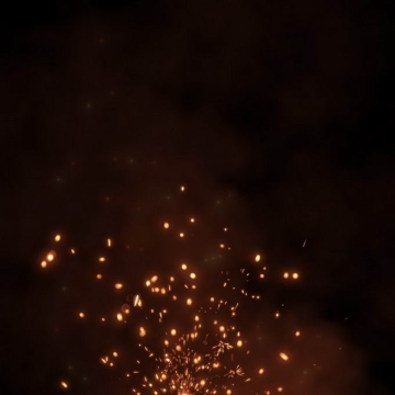 燃烧火焰灰烬中飞舞的火星子火花效果5932881免抠图片素材