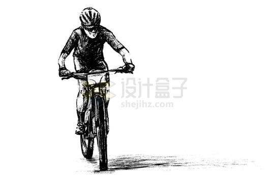 骑手正在骑自行车正面手绘线条素描速写插画3950898矢量图片免抠素材