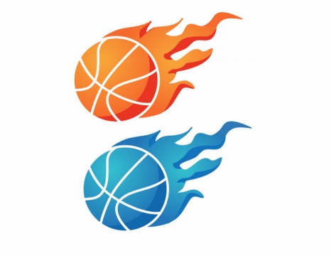 橙色和蓝色篮球与火焰937797AI矢量图片素材