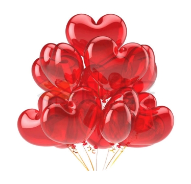 一大堆红色心形气球情人节装饰9368972PSD免抠图片素材