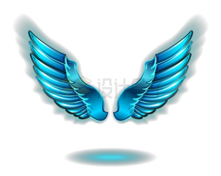 发光的蓝色翅膀图案1740500矢量图片免抠素材