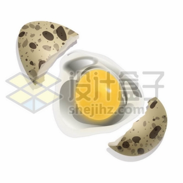 分裂的鹌鹑蛋壳和蛋清蛋白美味美食7504518矢量图片免抠素材