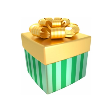 金色盖子的3D立体礼物盒9203129图片免抠素材