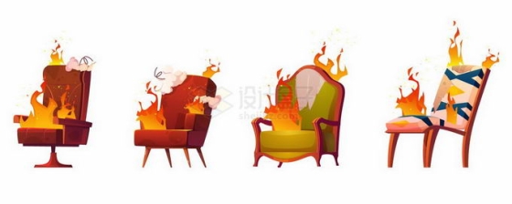 4款着火的椅子发生火灾9200746矢量图片免抠素材免费下载