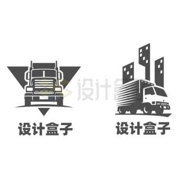 2款卡车物流快递图案logo设计方案6766391矢量图片免抠素材