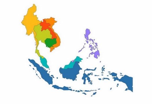彩色色块东南亚地图6572674矢量图片免抠素材