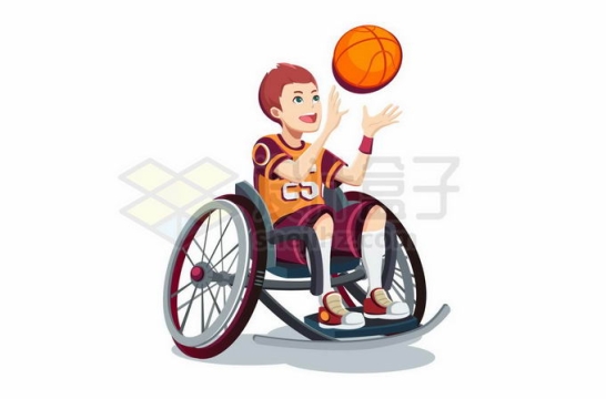 残疾人运动员篮球运动员坐在轮椅上打篮球5893670矢量图片免抠素材