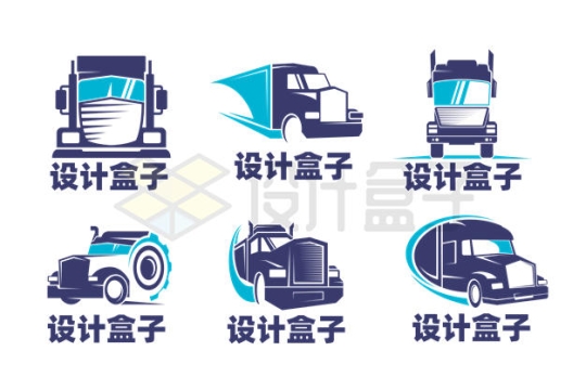 6款双色卡车物流快递图案logo设计方案1387934矢量图片免抠素材
