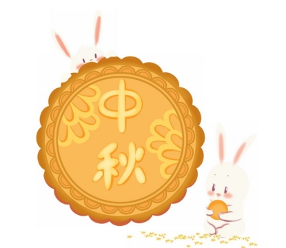 卡通玉兔和中秋节月饼美食838501免抠图片素材