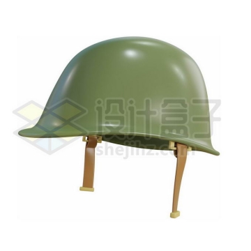 一个绿色的钢盔头盔3D模型9618856PSD免抠图片素材