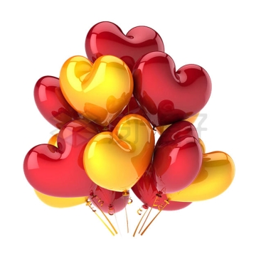 红色和黄色心形气球装饰6897270PSD免抠图片素材
