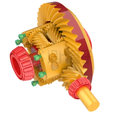 彩色传动齿轮螺旋伞齿轮3D模型4332727PSD免抠图片素材
