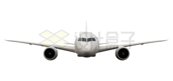 一架银白色的双引擎客机C919/A320/B737大飞机正面图2634173PSD免抠图片素材