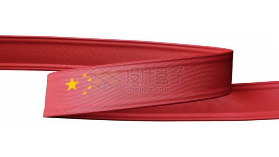 红色带子上的中国国旗五星红旗图案5861099免抠图片素材