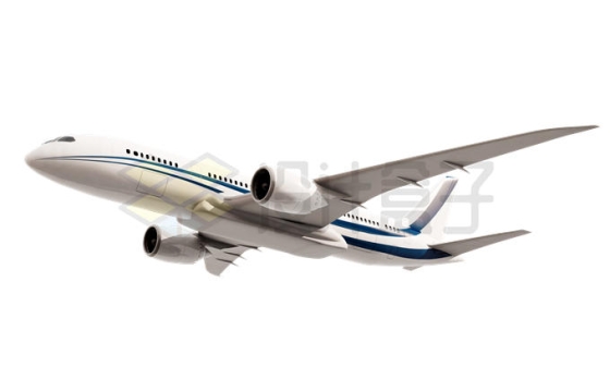 一架双引擎客机C919/A320/B737大飞机侧下视图6774979PSD免抠图片素材