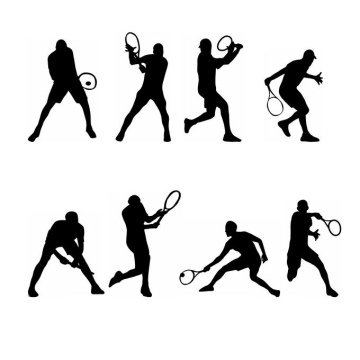 8款网球运动员奥运会人物剪影9191740免抠图片素材