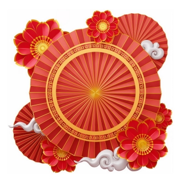 中国风新年春节红色文本框装饰框4056957图片免抠素材