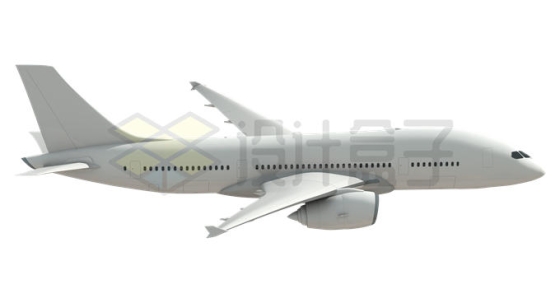 一架白色双引擎客机C919/A320/B737大飞机侧视图7410714PSD免抠图片素材