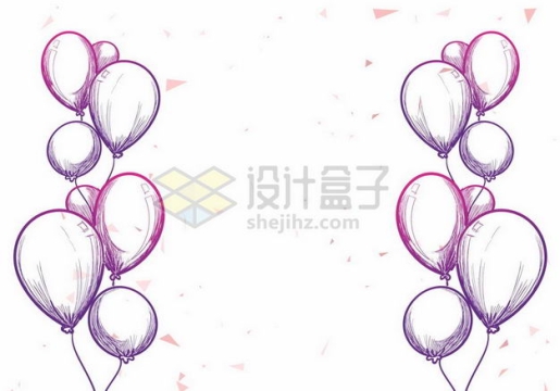 紫色气球手绘插画3201504png图片免抠素材