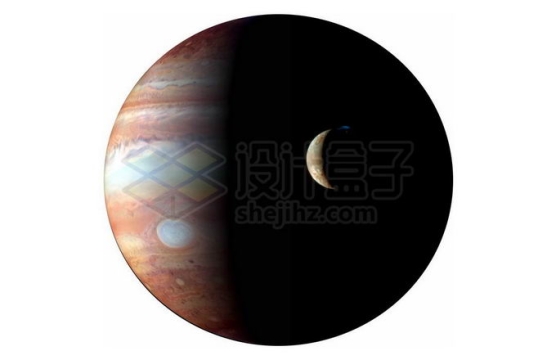 太阳系最大行星和木卫一伊奥合影png免抠高清图片素材