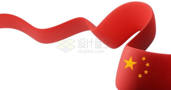 红色带子上的中国国旗五星红旗图案1441755免抠图片素材