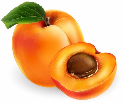 一颗水蜜桃和切开的桃子美味水果8100279矢量图片免抠素材