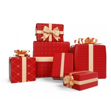 一大堆包装精美的红色礼物盒595757png图片免抠素材