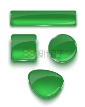 4种绿色的玻璃质感按钮9573375矢量图片免抠素材
