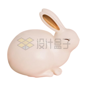 一只趴着的陶瓷玉兔小兔子3D模型4980038矢量图片免抠素材