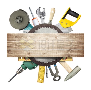 各种工具和木板组成的劳动节标题框5326399PSD免抠图片素材