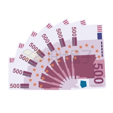 扇形的500欧元纸币钞票扁平化风格2969901矢量图片免抠素材