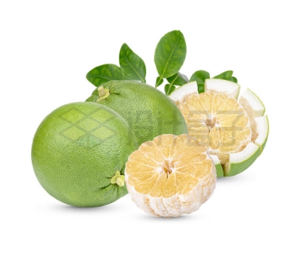剥开切开的四颗柚子美味水果1261414PSD免抠图片素材