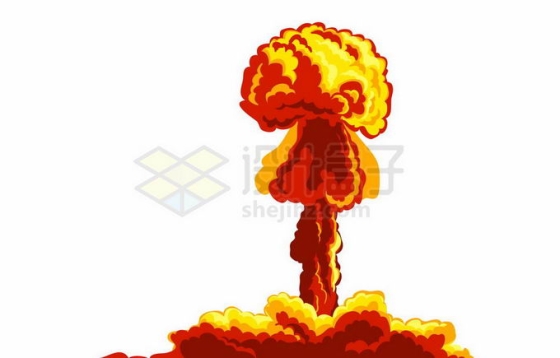 原子弹氢弹爆炸核武器爆炸效果蘑菇云插画7825975矢量图片免抠素材