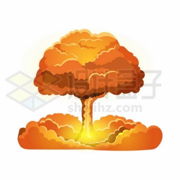 原子弹氢弹等核武器爆炸产生的巨大蘑菇云卡通插画6742353矢量图片免抠素材免费下载