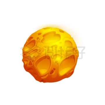 一款橙黄色的卡通外星球9638275矢量图片免抠素材