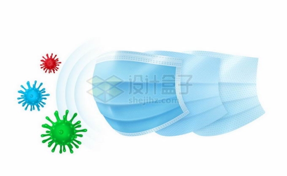 医用口罩对病毒的防护作用广告展示效果5281397矢量图片免抠素材