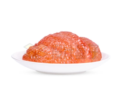 剥好的红心柚子果肉放在盘子中1212219PSD免抠图片素材
