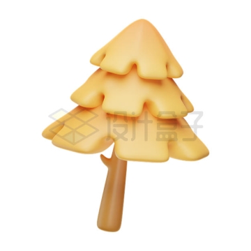 一棵黄色大树针叶林落叶树3D模型8787677PSD免抠图片素材